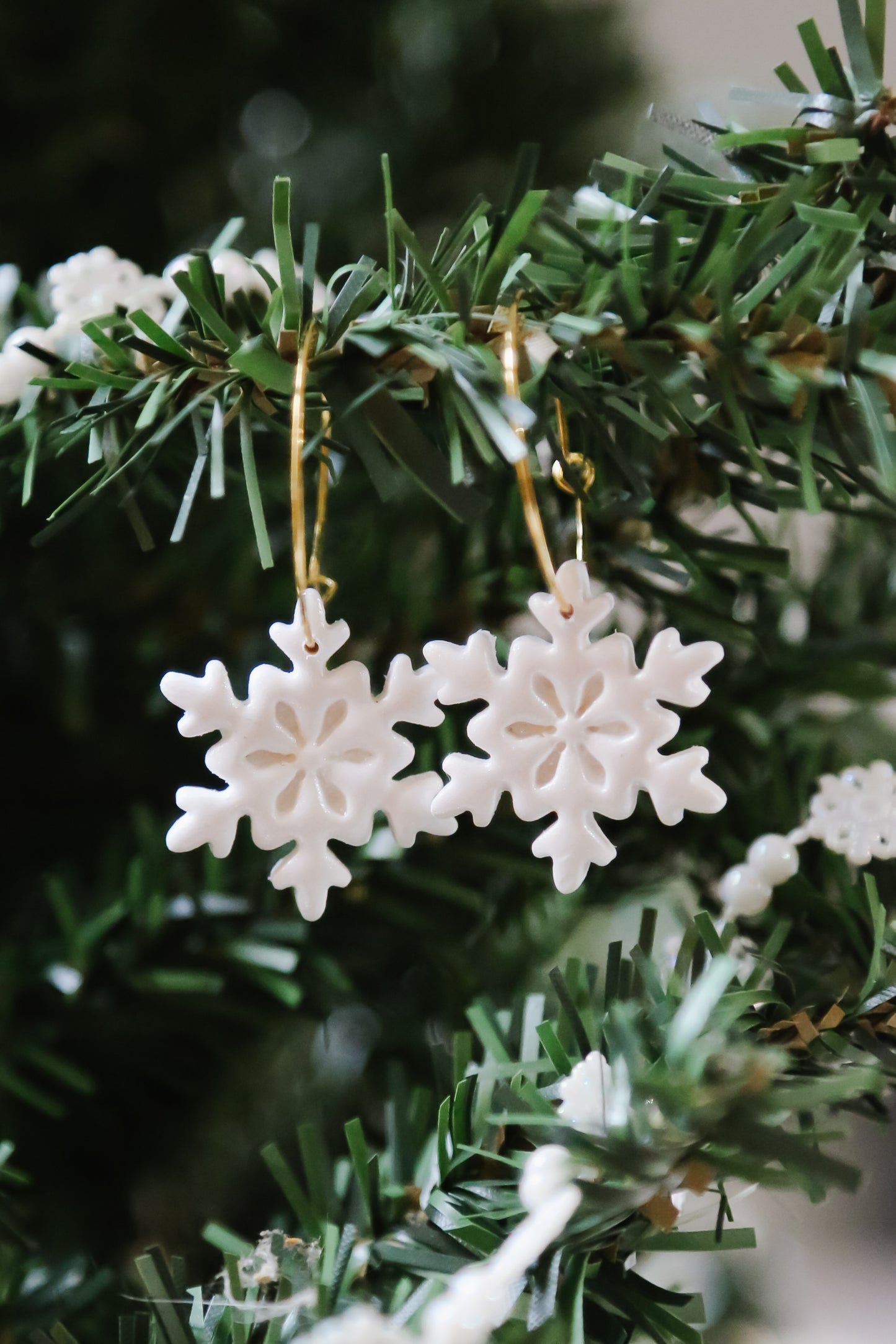 Shimmery Snowflake Hoops