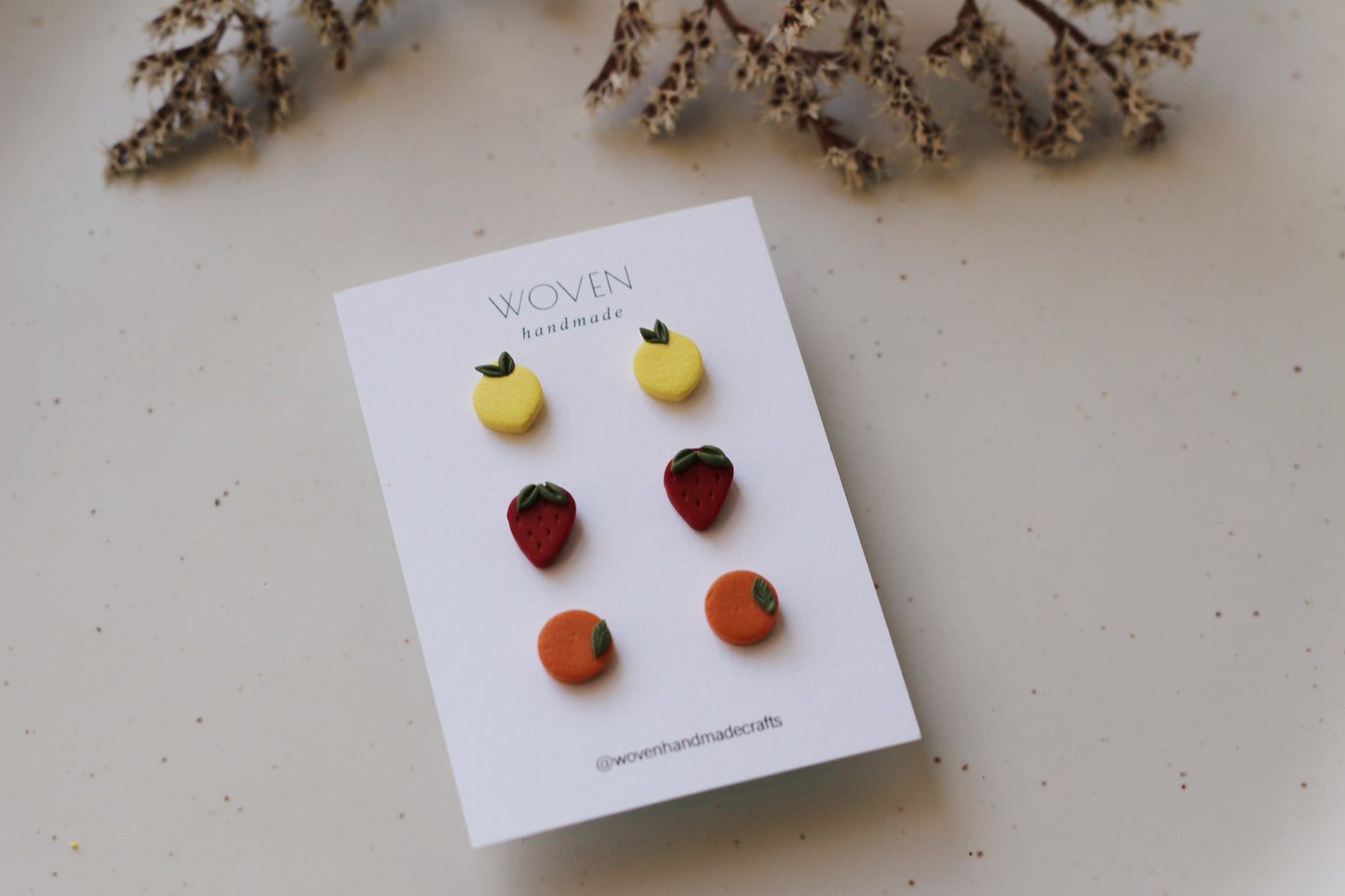 Fruit 3-pair Stud Pack