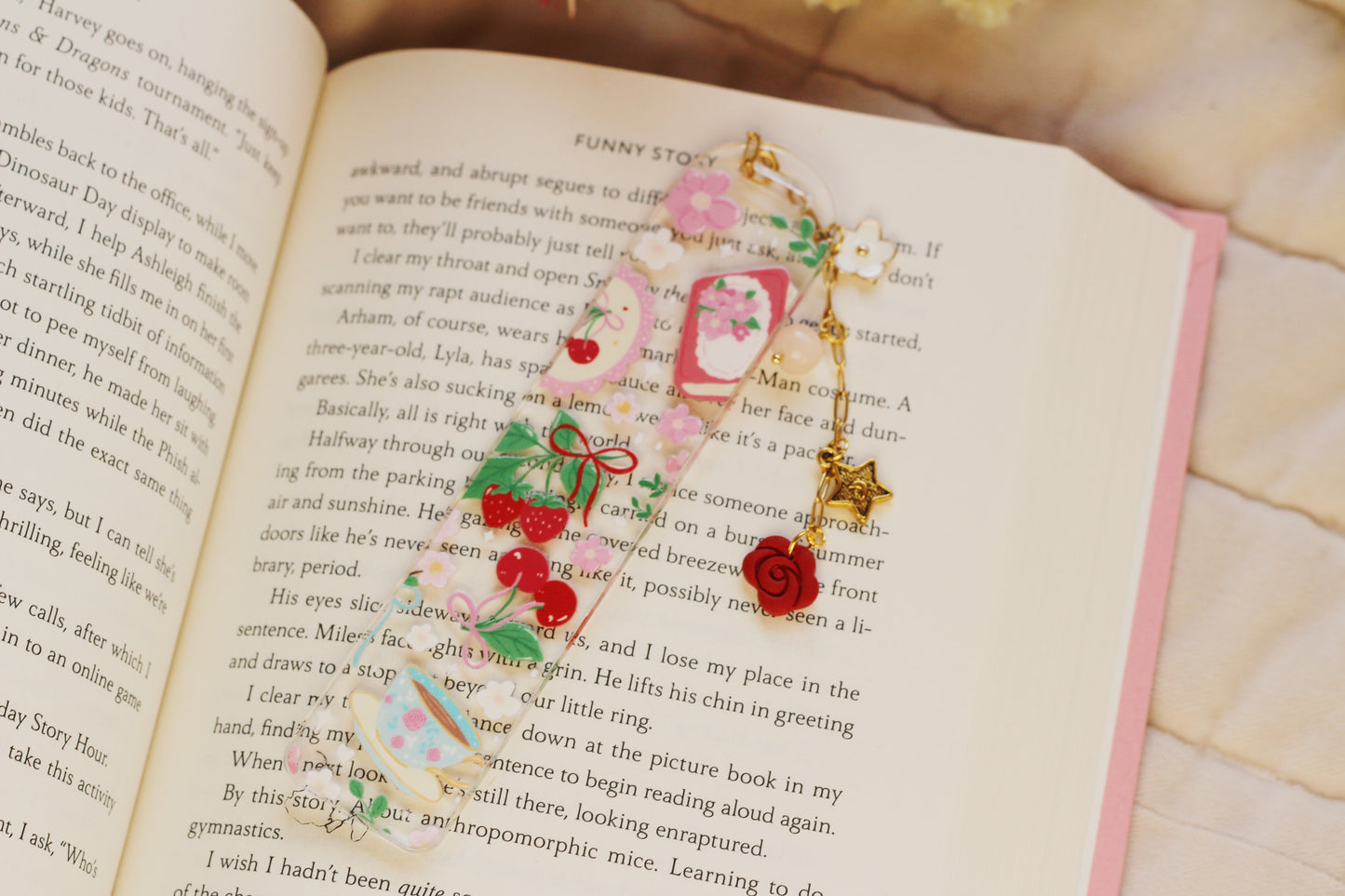 Coquette Strawberry Bookmark