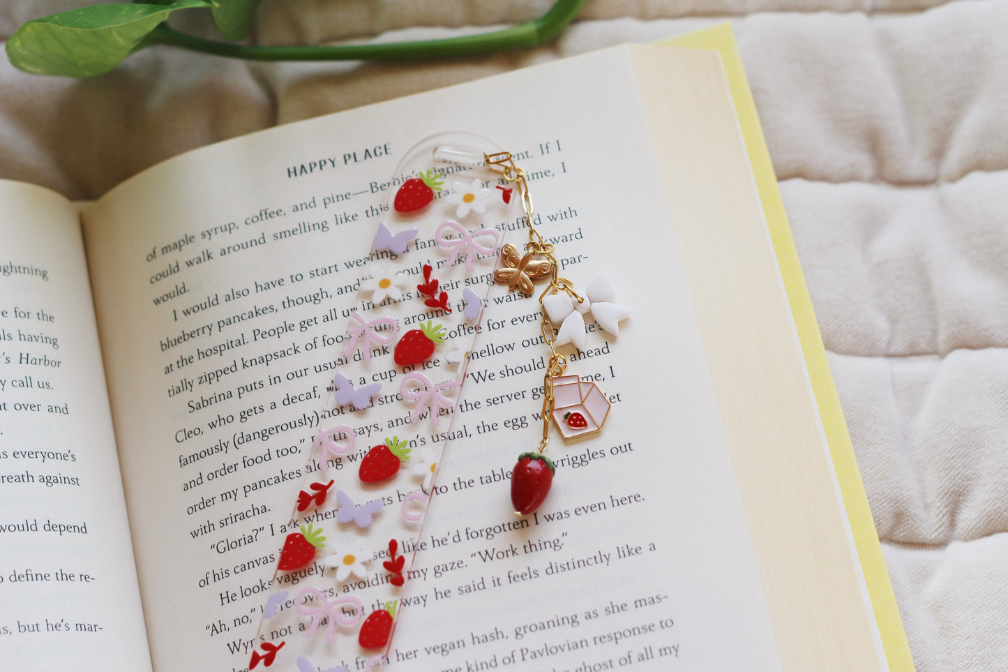 Strawberry Bow Bookmark