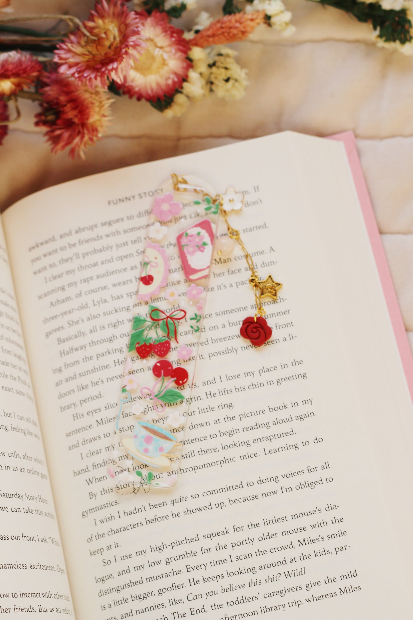 Coquette Strawberry Bookmark
