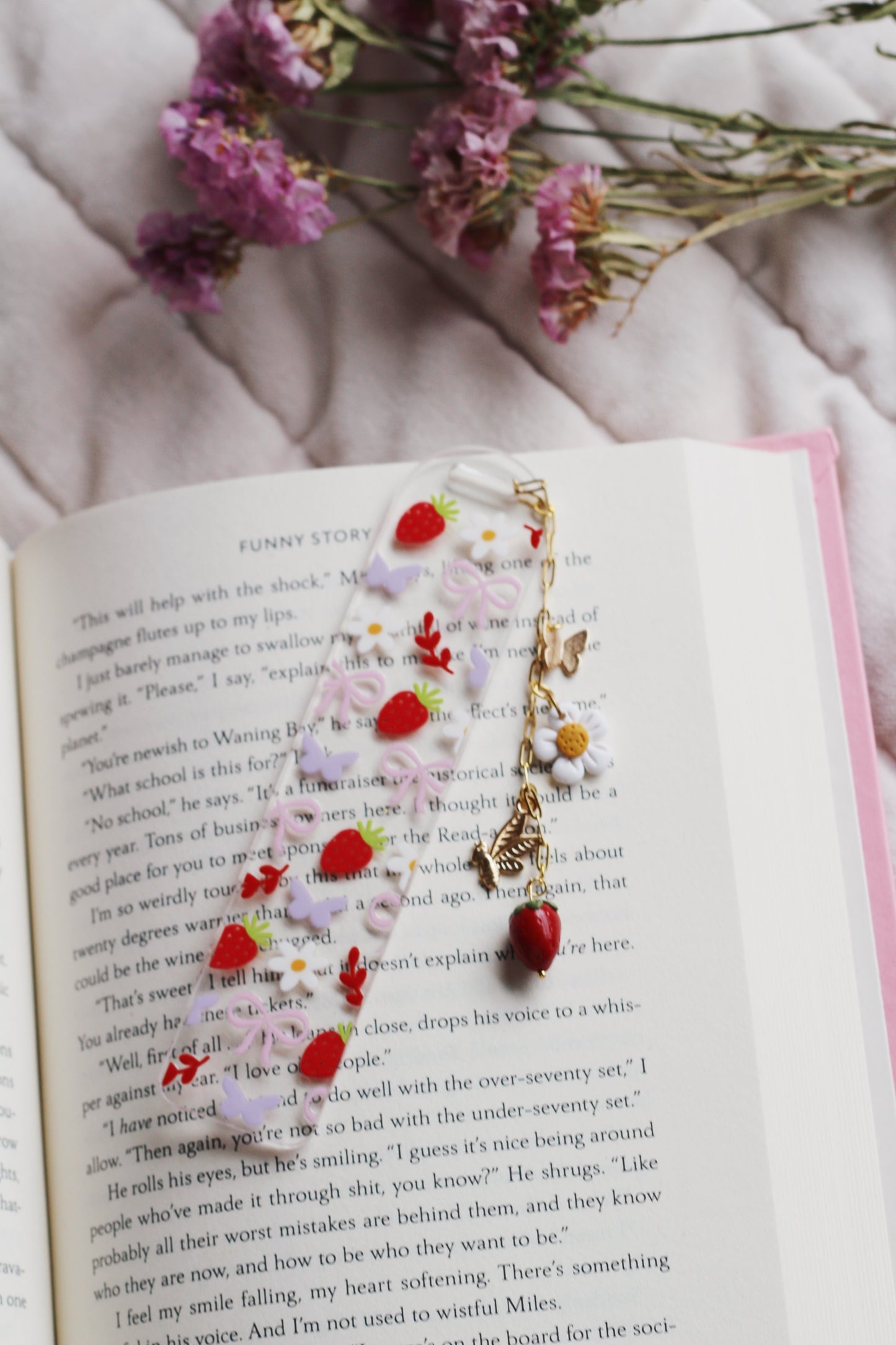 Strawberry Bow Bookmark