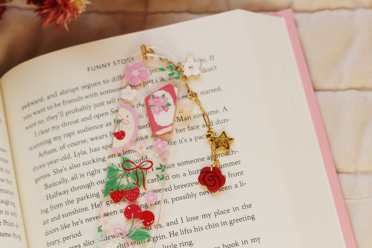 Coquette Strawberry Bookmark