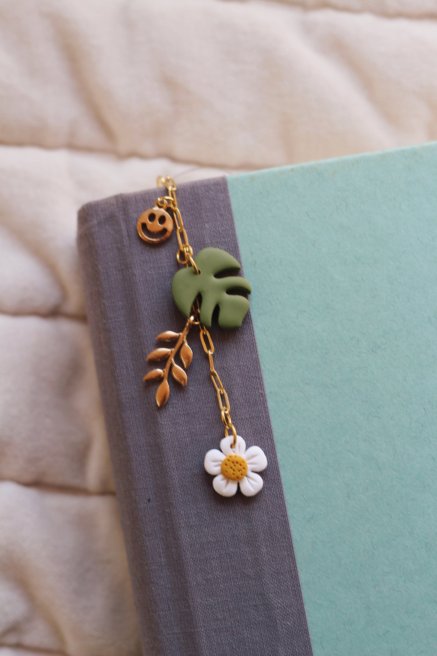 Sage Green Checkered Bookmark