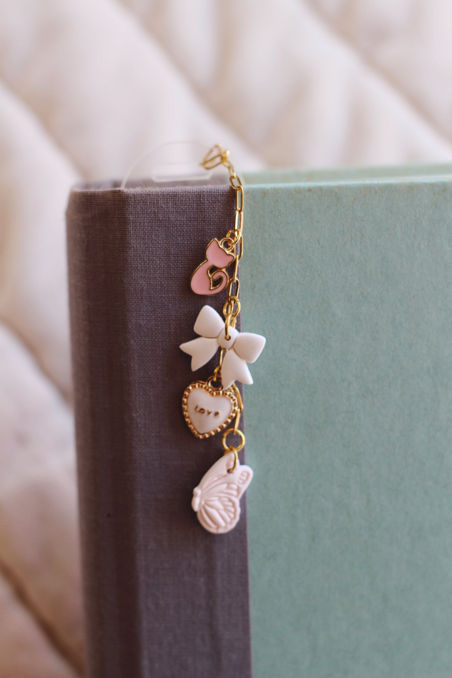 Pink Heart Bow Bookmark