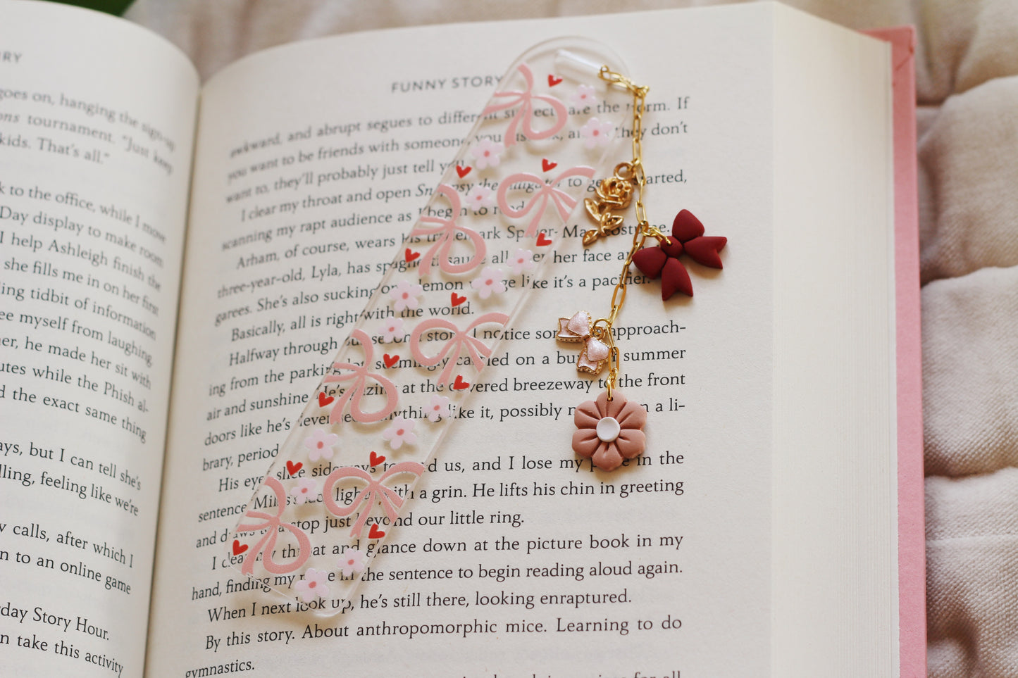 Pink Bow Bookmark