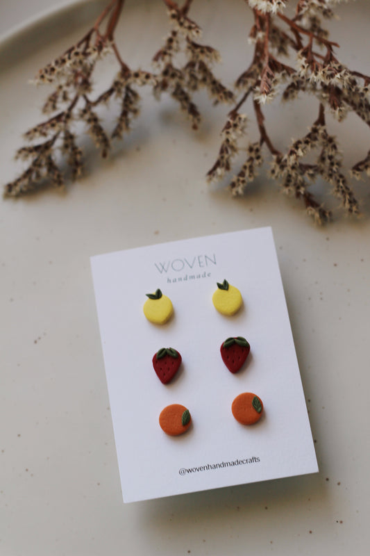 Fruit 3-pair Stud Pack