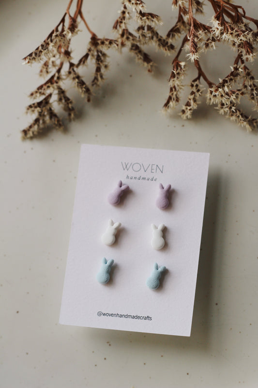 Bunny Stud Trio (Multiple Colors)