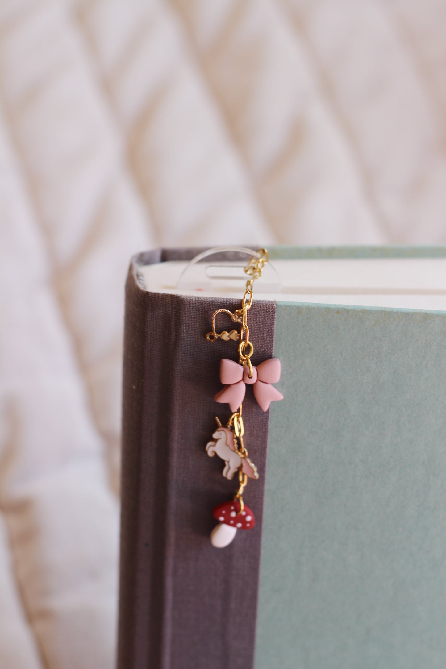 Pink Checkered Bow Bookmark