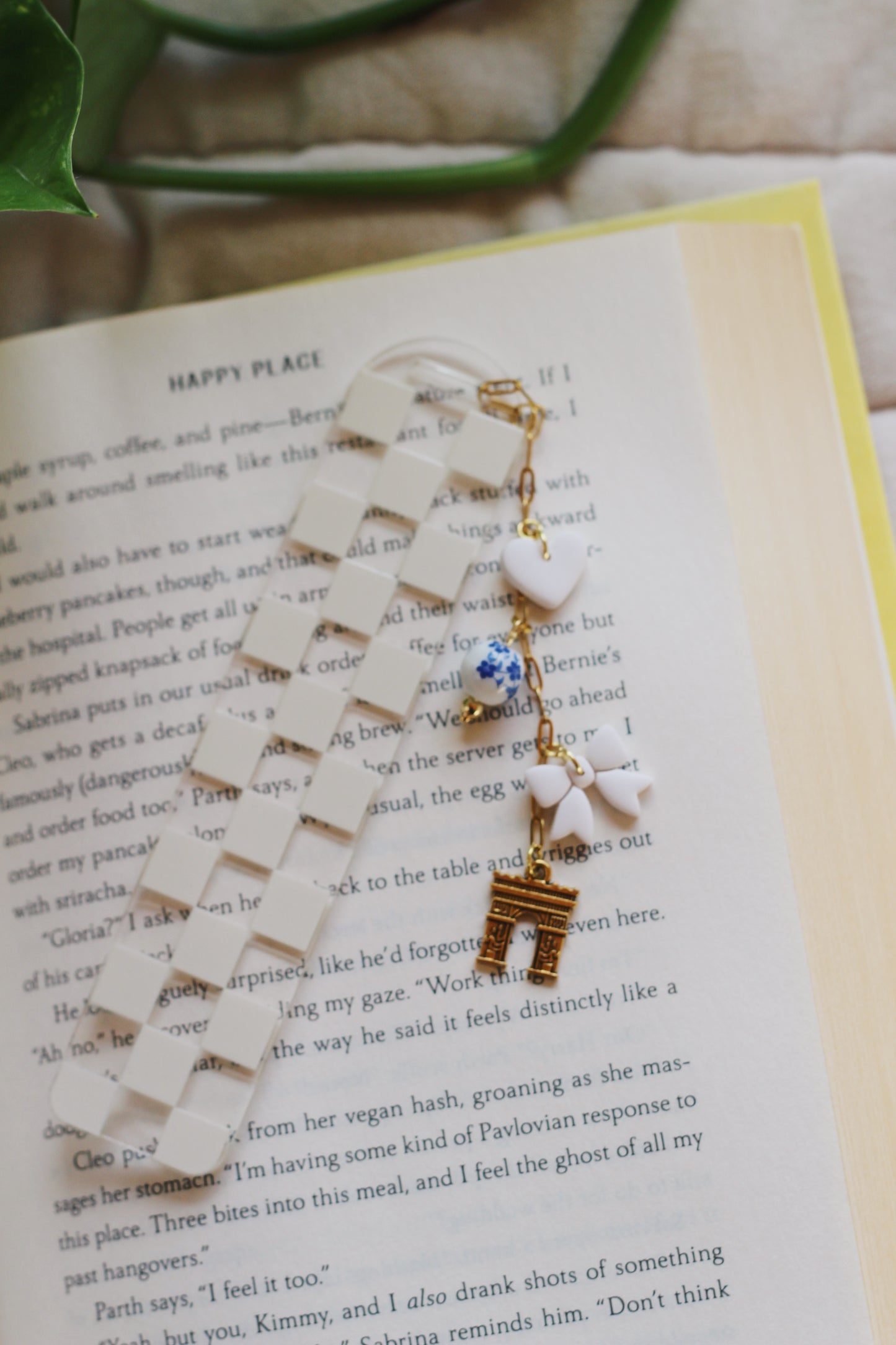 Cream Checkered Bookmark (Multiple options)