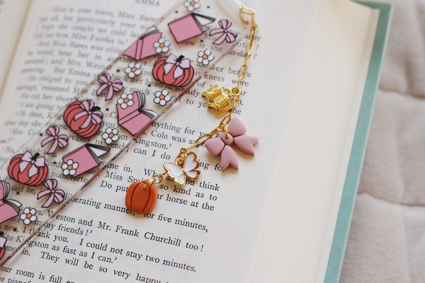 Pink Fall Bookmark