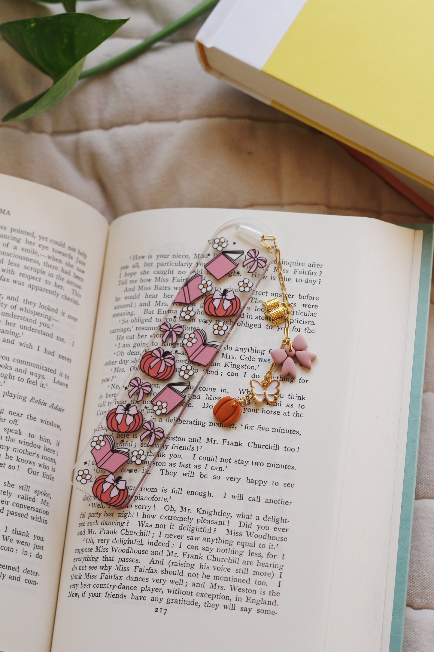 Pink Fall Bookmark