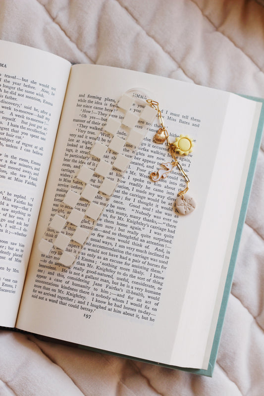 Cream Checkered Bookmark