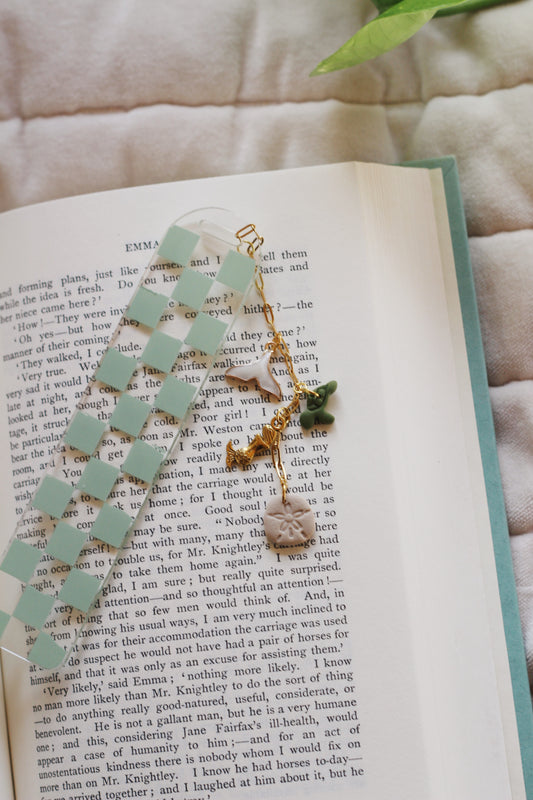 Green Checkered Bookmark *Imperfect*