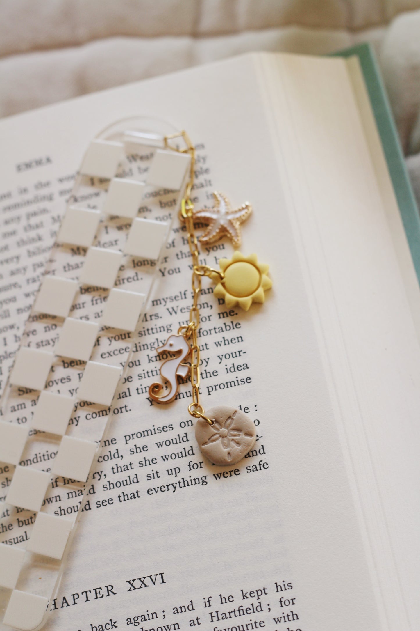 Cream Checkered Bookmark (Multiple options)