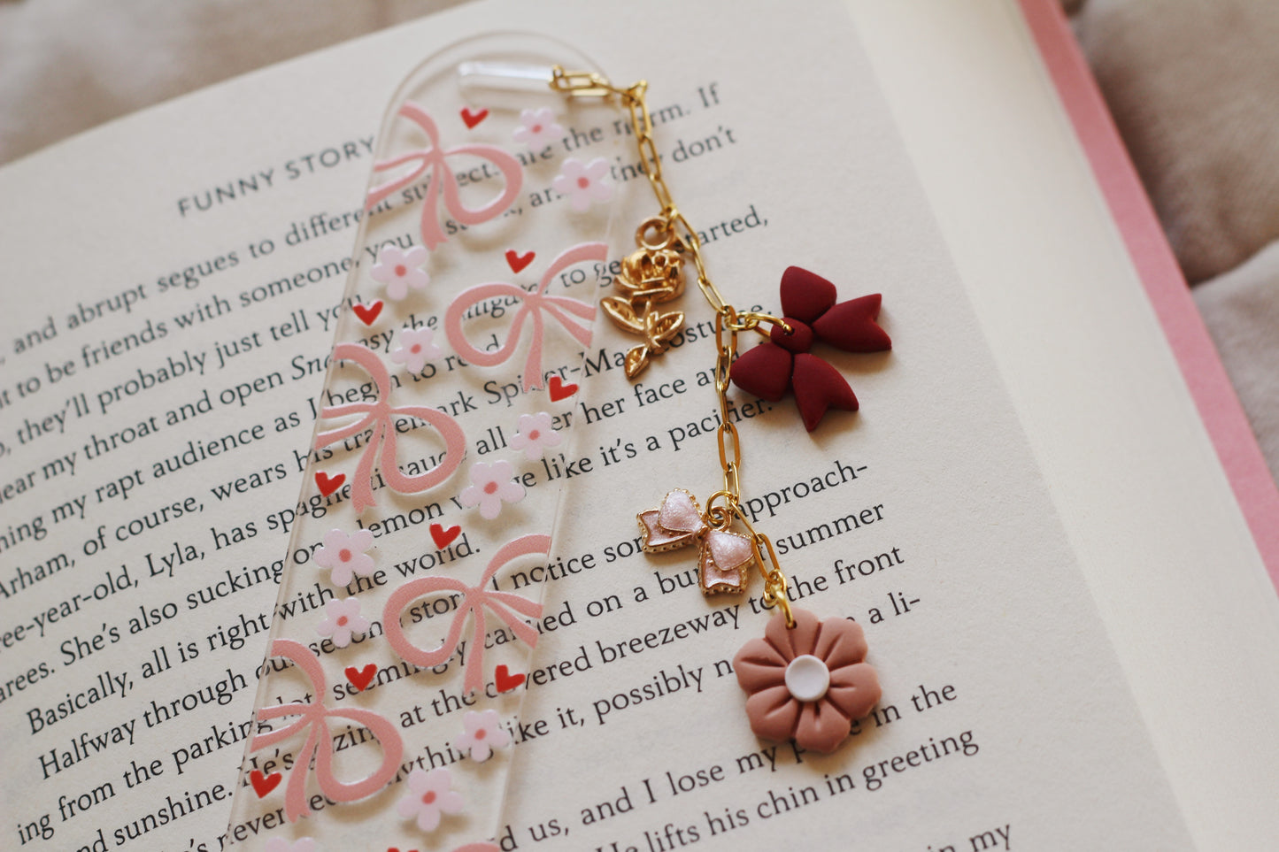 Pink Bow Bookmark