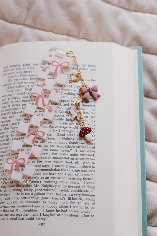 Pink Checkered Bow Bookmark