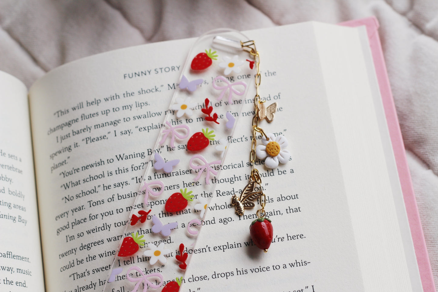 Strawberry Bow Bookmark