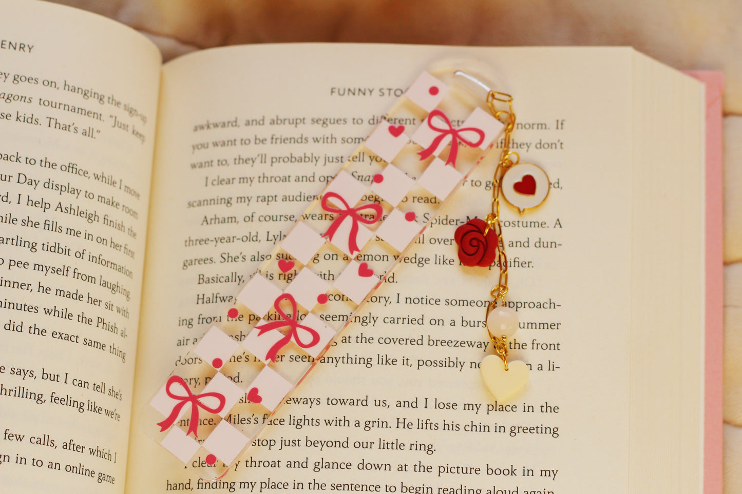 Checkered Bow Bookmark