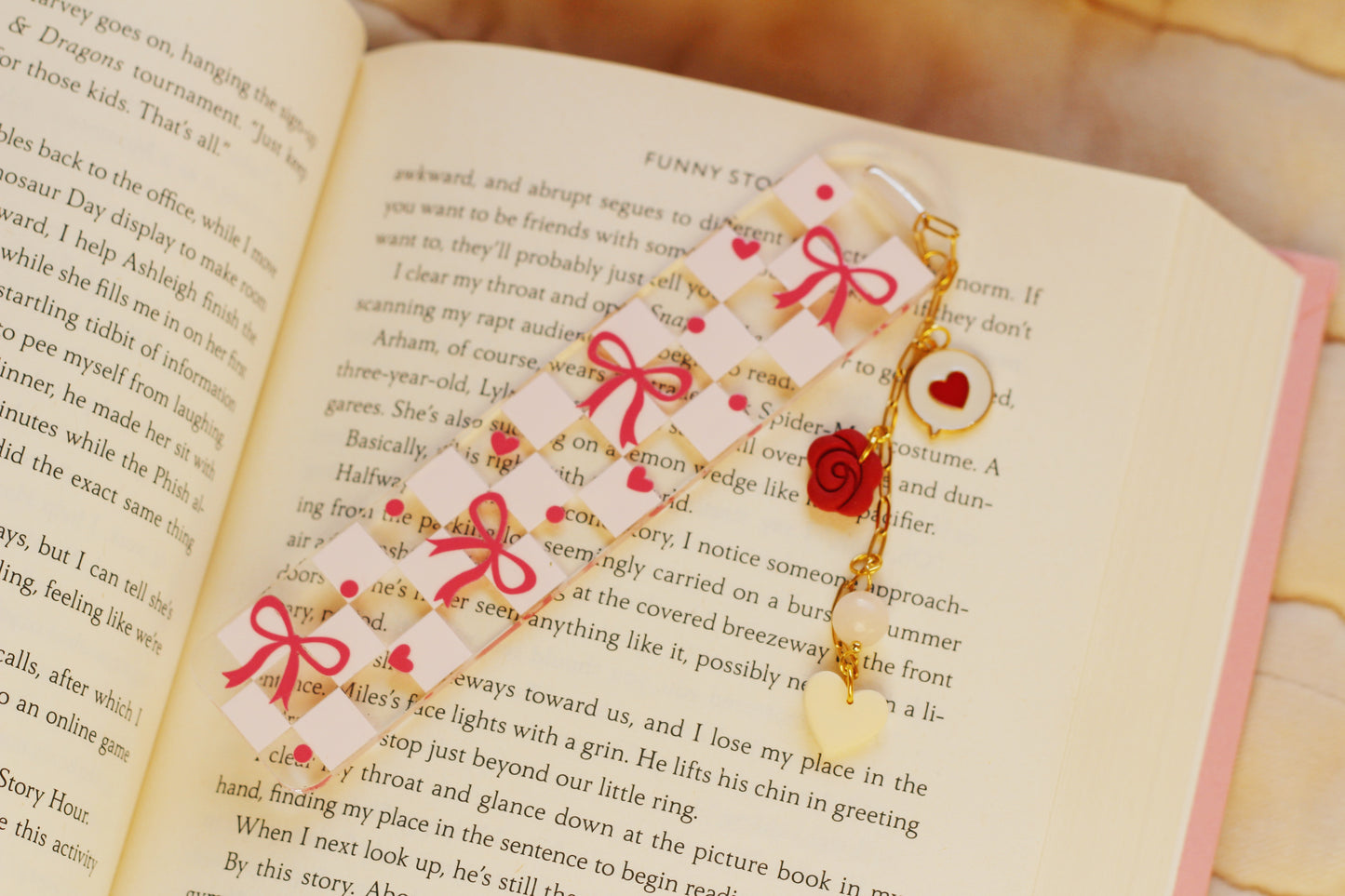 Checkered Bow Bookmark