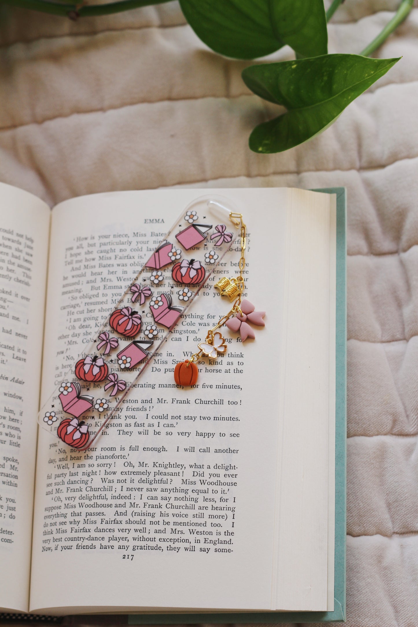 Pink Fall Bookmark