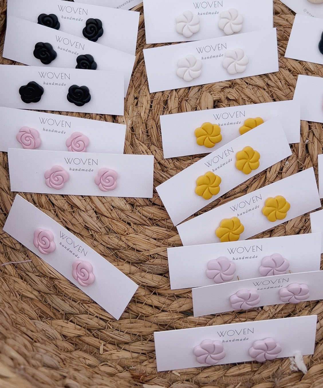 Assorted clay stud earrings