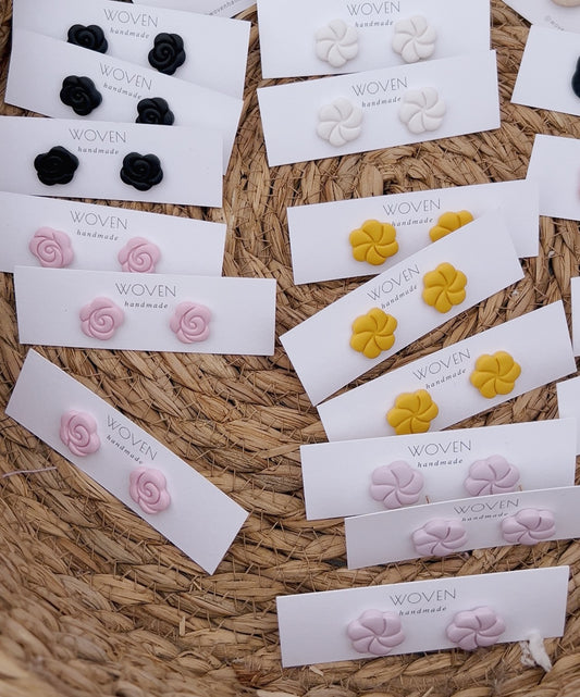 Assorted clay stud earrings